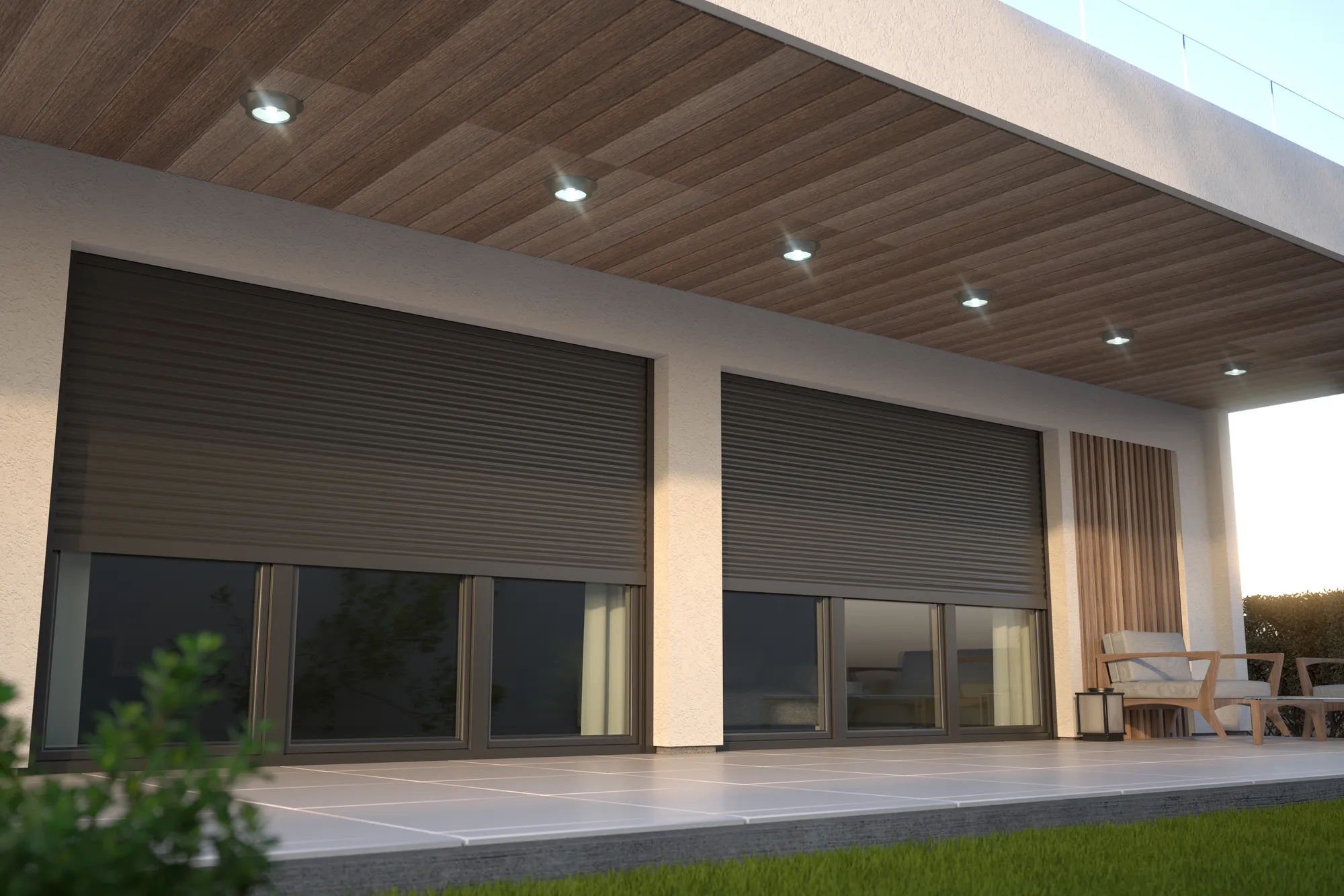 Cerramiento de aluminio con vidrio hacia el patio