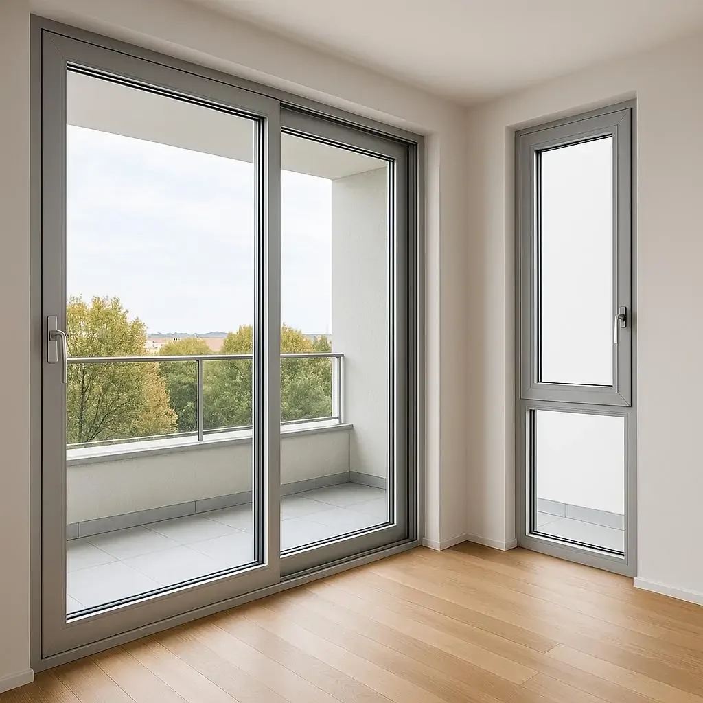 Puerta corrediza de aluminio con DVH hacia un balcón